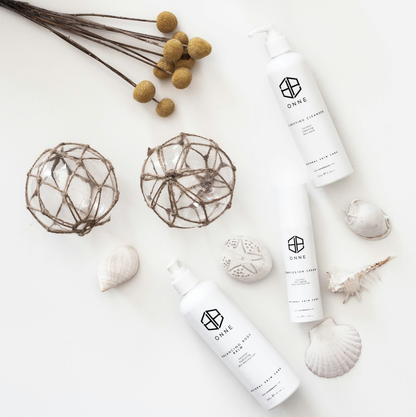 Clean minimal skincare bottles